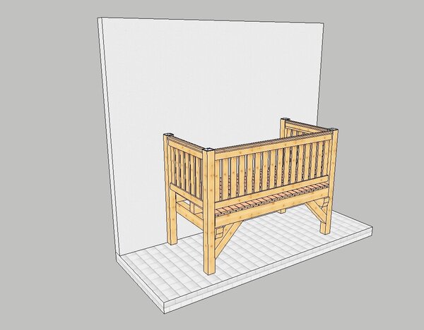 Terrasse mit 4 Stützen bis 4,50 m Breite
