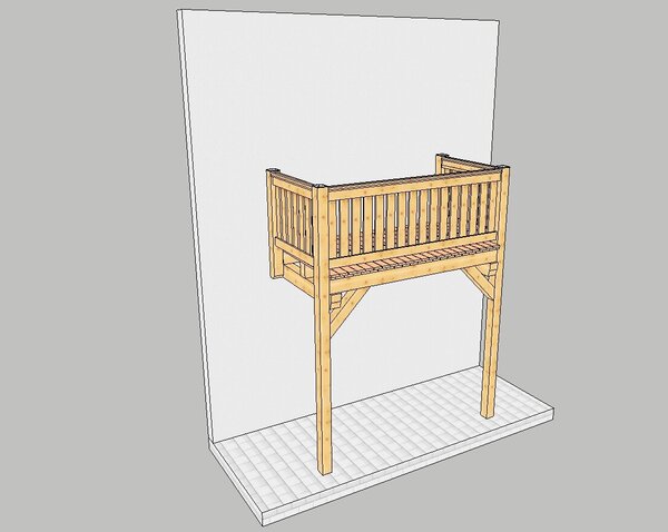 Balkon mit 2 Stützen bis 4,50 m Breite